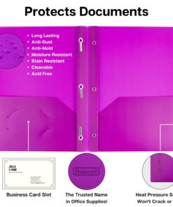 Colored 3-Prong Plastic Folders with Pockets (6 Pack, Assorted Colors), Folders with Labels, 2-Pocket School Folders , Pocket Folders with Fasteners, Tear-Resistant, Acid Free 6 Vibrant 6 Pack 14 71r5zpRygZL