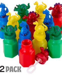 Kicko 12 Pcs Dinosaur Bubbles Bottles - Dinosaur Party Favor Bubbles for Birthday Parties, Party Favors for Kids 4-8 Multi Color Bubble Toys - Fun Party Toy for Kids 10 71r7wsWP63L