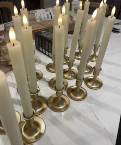 GenSwin Flameless Ivory Taper Candles Flickering with 10-Key Remote, Battery Operated Led Warm 3D Wick Light Window Candles Real Wax Pack of 6, Christmas Home Wedding Decor(0.78 X 9.64 Inch) A-6 Ivory 28 71r8qw1T2GL