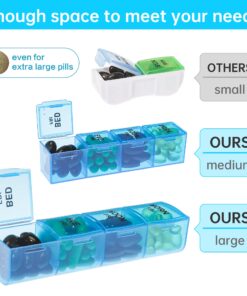 VMVN Pill Box 7 Day, Large Pill Cases Organizers,Weekly Pill Container AM/PM Medicine Organizer,Removable 4 Times a Day Pill Holder Medium 15 71r9tJ5y9dL 1