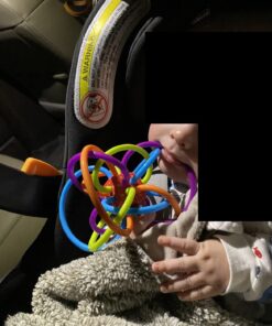 Manhattan Toy Winkel Rattle & Sensory Teether Toy, Blue/Green/Orange, 5 Inch x 4 Inch x 3.5 Inch 30 71rA08emR6L