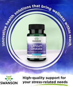 Swanson Lithium Orotate Antioxidant Mood Emotional Wellness Behavior Memory Support Supplement 5 mg 60 Veggie Capsules (Elemental Lithium) 1 7 71rA37uuj5L