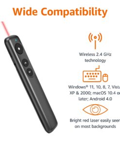 Amazon Basics Wireless Presenter, Red Laser, 2.4GHz, Battery Operated, Hyperlink 23 71rAqvWp AL