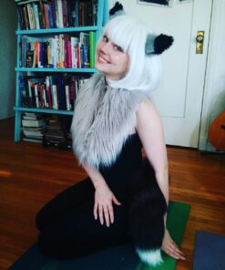 Happylifehere Cat Fox Ears Kitty Costume Halloween Cosplay Fancy Dress Black with gray Kits 20 71rBNNcVDIL