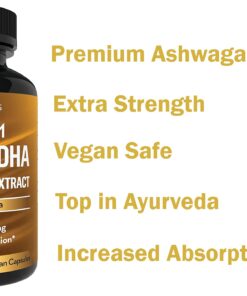 NUTRAHERBALS Ashwagandha Supplement Made with Premium Ashwaganda Root Powder 1200mg with Black Pepper Extract for Increased Absorption - 120 Vegi Capsules 18 71rBYZdefIL