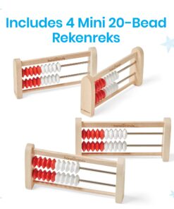 hand2mind Mini 20 Bead Wooden Rekenrek, Abacus for Kids Math, Math Manipulatives Kindergarten, Counting Rack for Kids, Counters for Kids Math, Educational Toys for Elementary Kids (Set of 4) Games Set of 4 13 71rBqmIVL