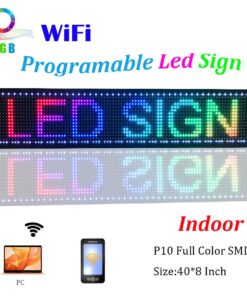 P10 LED Shop Sign Scrolling High-Brightness Custom LED Sign 40''x8'', WiFi Connected Full-Color Programmable Sign - Suitable for Various Indoor Commercial Billboards (1pcs) LED P10 Indoor 9 71rCKupsdeL