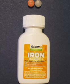 Vitron-C Iron Supplement, Once Daily, High Potency Iron Plus Vitamin C, Supports Red Blood Cell Production, Dye Free Tablets, 60 Count 60 Count (Pack of 1) 30 71rCeEuGKAL