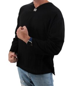 Love Quality Men's Black Shirt 100% Cotton Hippie Yoga Shirt X-Large 10 71rCvLnduL