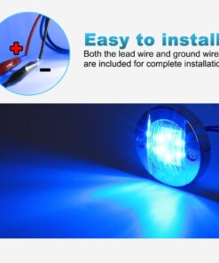 Alternative view of Partsam 2pcs 3" inch Round Navigation Lights Chrome Boat Marine Clear Lens Blue LED Transom Mount Stern Anchor Lamps, Courtesy/Deck/Night Fishing/Light, 12V Surface Mount, IP67 Waterproof (Pack of 2)