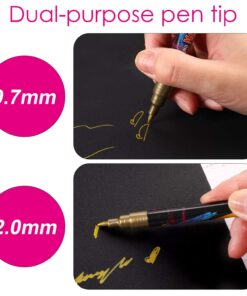 18 Colors Metallic Marker Pens, 0.7 mm Extra Fine Point Paint Pen, Metallic Painting Pens, Metallic Permanent Markers for Cards Writing Signature Lettering 18 71rE2AdDLL