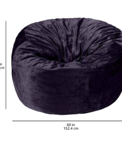 Amazon Basics Memory Foam Filled Bean Bag Chair with Microfiber Cover, 5 ft, Blue, Solid 14 71rEL3nxK5L