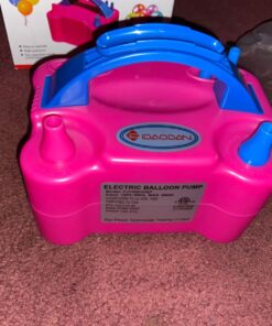 IDAODAN Electric Balloon Pump, Portable Electric Balloon Blower Machine Balloon Air Pump Dual Nozzle Rose Red 110V 600W Balloon Inflator for Party Decorations Pink/Blue 31 71rES4Ov3CL