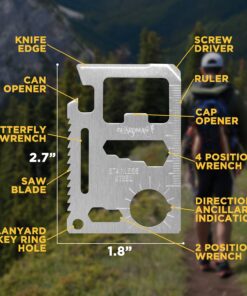 Alternative view of Ultimate 11-in-1 Survival Credit Card Multitool By GUARDMAN – Stocking Stuffer Christmas Gift - Multipurpose Tactical Wallet Tool With Bottle Opener, Survival Knife Gifts For Men Birthday Dad 1