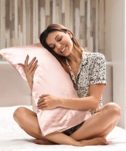 BEDELITE Satin Silk Pillowcase for Hair and Skin, Coral Pillow Cases Standard Size Set of 2 Pack, Super Soft Pillow Case with Envelope Closure (20x26 Inches) Standard (20" x 26") 21 71rFW4rPn2L