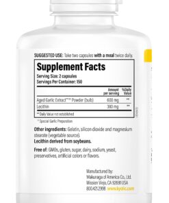 Kyolic Aged Garlic Extract Formula 104 Cholesterol Health, 300 Capsules (Packaging May Vary) 300 Count (Pack of 1) 9 71rFaXO0iTL