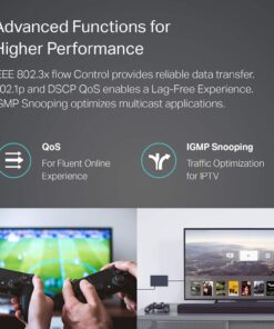 TP-Link TL-SG105, 5 Port Gigabit Unmanaged Ethernet Switch, Network Hub, Ethernet Splitter, Plug & Play, Fanless Metal Design, Shielded Ports, Traffic Optimization,Navy Blue 20 71rFiB0CzyL