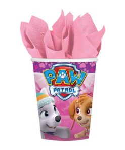 Girl Pups Paw Patrol 8 Pack 9 oz. Paper Cups Birthday Party Supplies Skye & Everest