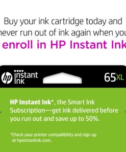 HP 65XL Black High-yield Ink Cartridge | Works with HP AMP 100 Series, HP DeskJet 2600, 3700 Series, HP ENVY 5000 Series | Eligible for Instant Ink | N9K04AN 14 71rHOKholjL