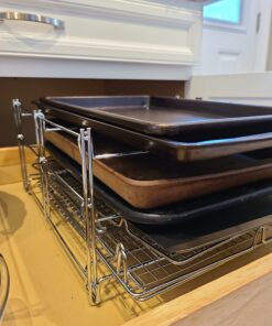 Nifty 3-in-1 Baking Rack – Nickel Chrome Plating, Cooling & Baking Rack, Multipurpose Kitchen Accessory, Folds Flat for Easy Storage, Use for Cookies, Pizzas, Baked Goods 27 71rHwqt4aWL