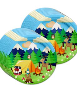 Camping Adventure Birthday Party Supplies Set Plates Napkins Cups Tableware Kit for 16 9 71rJJ23 ZL