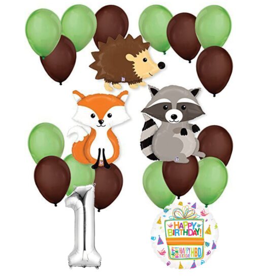 Woodland Critters Creatures 1st Birthday Party Supplies and Balloon Decorations