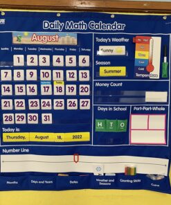 EAI Education Daily Math Calendar Pocket Chart, 35" x 35" 21 71rKFWYeReL
