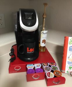 Mind Reader Single Serve Coffee Organizer with 3 Drawers Pod, 12.25" L x 13.5" W x 2.5" H, 36 Capacity, Red 52 71rKjHcv6fL