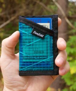 Flowfold Recycled Sailcloth Minimalist Card Holder Durable Slim Wallet Front Pocket Wallet, Card Holder Wallet Made in USA Cyan Sailcloth 14 71rLTT5Q4YL