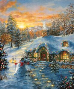SUNSOUT INC - Christmas Cottage - 500 pc Jigsaw Puzzle by Artist: Nicky Boehme - Finished Size 18" x 24" Christmas - MPN# 19224 8 71rMY1tHbjL