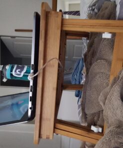 Laptop Desk Nnewvante Adjustable Bed Desk Table Bamboo with USB Fan Foldable Bed Tray w' Drawer 21.6" with Fan 69 71rNDoX BhL