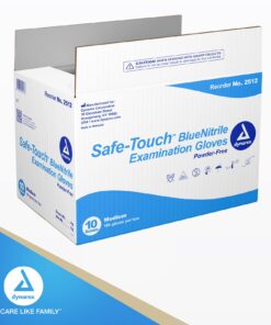 Dynarex Safe-Touch Disposable Nitrile Exam Gloves, Powder-Free, Latex-Free, Touchscreen Friendly, Used by Professionals, Blue, Medium, 1 Case, 10 Boxes of 100 Gloves 1000 13 71rNS8S8adL