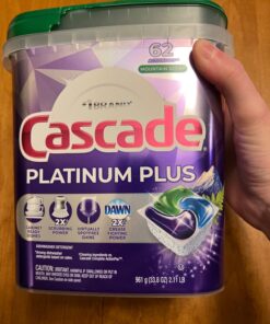 Cascade Platinum Plus ActionPacs Dishwasher Detergent Pods, Mountain, 62 Count Dishwasher Pods, Mountain Scent, 62 Count 42 71rOlGYpuML