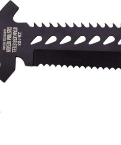 Z-Hunter – Fixed Blade Survival Knife – Partially Serrated Black Steel Blade with Sawback, Full Tang, Green Cord Wrapped Handle w/Lanyard, Nylon Sheath, Outdoor, Hunt, Camp, Hike, Survival, ZB-103 24 71rOwwWx13L