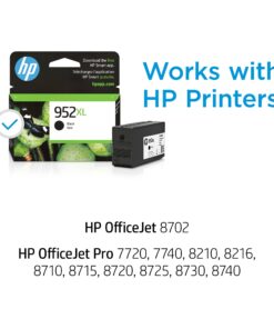 Alternative view of HP 952XL Black High-yield Ink Cartridge | Works with HP OfficeJet 8702, HP OfficeJet Pro 7720, 7740, 8210, 8710, 8720, 8730, 8740 Series | Eligible for Instant Ink | F6U19AN
