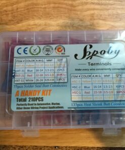 210pcs Heat Shrink Wire Connectors Sopoby 135 pcs Heat Shrink Crimp Butt Connectors Mixed with 75 pcs Solder Seal Wire Connectors 26-10GA Electrical Connectors Waterproof Assorted Wire cnectors Kit 27 71rPa2EML