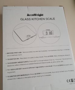 AccuWeight 201 Digital Multifunction Meat Food Scale with LCD Display for Baking Kitchen Cooking, 11lb Capacity by 0.1oz, Tempered Glass Black 56 71rPzeYjkDL