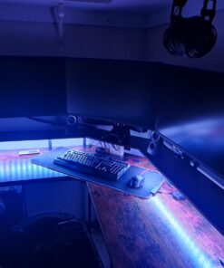 MOUNTUP Triple Monitor Stand Mount - 3 Monitor Desk Mount for Computer Screens Up to 27 inch, Triple Monitor Arm with Gas Spring, Heavy Duty Monitor Stand, Each Arm Holds Up to 17.6 lbs, MU0006 Black 37 71rQ1RrjidL