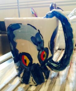 3D Coffee Mug, Handmade Hand Painted Creative Art Mug Ceramic Milk Cups Travel Mug Ocean Octopus Squid Style with Octopus Tentacles Beard Handle Christmas gift 28 71rQswLlEPL