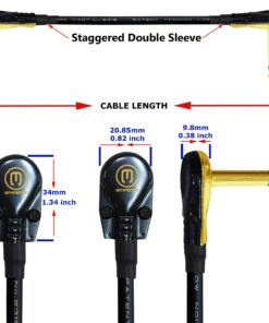 WORLDS BEST CABLES 6 Units - 6 Inch -Pedal, Effects, Patch, Instrument Cable Custom Made Made Using Mogami 2319 Wire and Eminence Gold Plated ¼ inch (6.35mm) R/A Pancake Type Connectors 24 71rQurDyozL