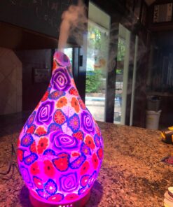 280ml Purple Rose Essential Oil Diffuser Glass Aromatherapy Ultrasonic Humidifier - Auto Shut-Off,Timer Setting, BPA Free for Home Hotel Yoga Leisure SPA Gift G5-280ml Purple Rose Aladdin Vase 280ml 28 71rRDsVqN9L