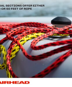 Airhead 2 Section Tow Rope | 1-4 Rider Towable Tube Rope, Dual Sections, 4,150lb Break Strength, 50 ft and 60 ft Options, Rope Keeper Included 14 71rRO0b9L