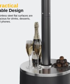 EAST OAK 50,000 BTU Patio Heater with Sand Box, Table Design, Double-Layer Stainless Steel Burner, Wheels, Triple Protection System, Outdoor Heater for Home and Residential, 2023 Upgrade, Black 40 71rRTOW8zZL