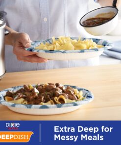 Dixie Ultra Deep Dish Paper Plates, 9 9/16 inch Dinner Size Printed Disposable Plates, 40 Count (1 Pack of 40 Plates) 11 71rRd6VABdS