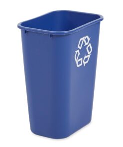 Alternative view of Rubbermaid Commercial Products Wastebasket Deskside Recycling Can Large 41 Qt/10.25 GAL, for Home/Office/Under Desk, Blue (FG295773BLUE) 10 Gallons 1