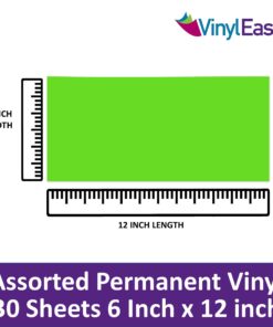 Vinyl Ease 30 Sheets 6" x 12" Assorted Colors Gloss Permanent Adhesive Vinyl for Cricut, Silhouette, Pazzles, Craft ROBO, QuicKutz, Craft Cutters, Die Cutters, Sign Plotters - V0001 34 71rSZcZVByL