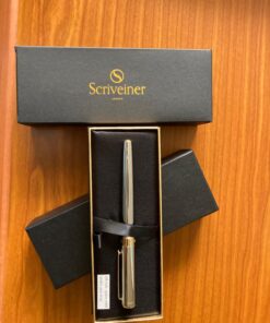 Scriveiner Silver Chrome Rollerball Pen - Stunning Luxury Pen with 24K Gold Finish, Schmidt Ink Refill, Best Roller Ball Pen Gift Set for Men & Women, Professional, Executive Office, Nice, Fancy Pens - Silver with Chrome 51 71rT w2qJ6L