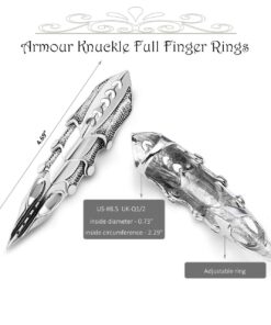 PiercingJ Men's Knuckle Joint Full Finger Double Ring Punk Rock Gothic Hinged Activity Rings Halloween Cosplay Costume Accessories Jewelry Armor#07 35 71rT805U3PL