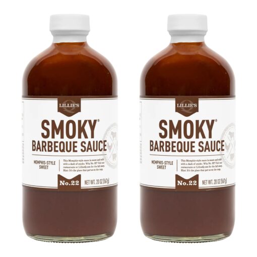 Lillie's Q - Smoky Barbeque Sauce, Gourmet BBQ Sauce, Sweet Brown Sugar BBQ Sauce, Mild Smoky Flavor, Premium Ingredients, Made with Gluten-Free Ingredients (20 oz, 2-Pack) 1.31 Pound (Pack of 2)