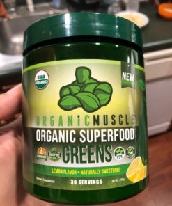 Organic Muscle Superfood Greens Powder Drink Mix - Organic Super Green Detox Supplement for Gut & Digestive Health with Spirulina, Chlorella, Probiotic & Prebiotic - Vegan & Non-GMO, 30 Servings Citrus Sunrise Greens X-Large (Pack of 1) 38 71rUT4jzt1L 1
